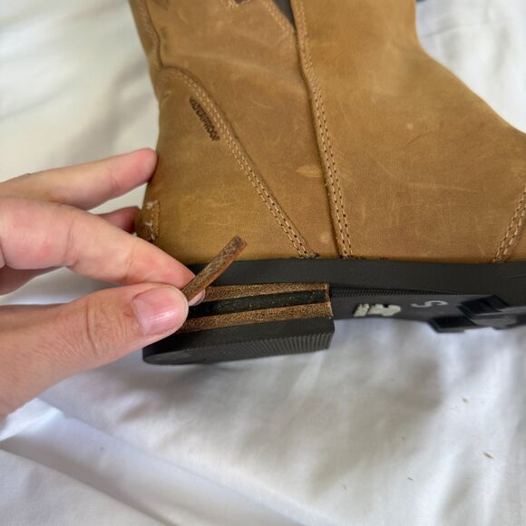 Sorel Emelie III Chelsea Boots Womens Tan Waterproof Leather NL2679 Size 6 - Picture 5 of 10